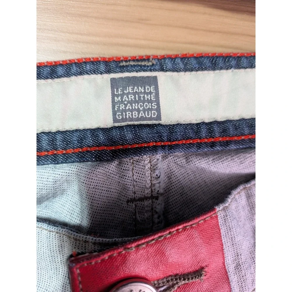 Marithe Francois Girbaud Denim Shorts Mens 32 Gray Blue Colorblock Baggy Y2K